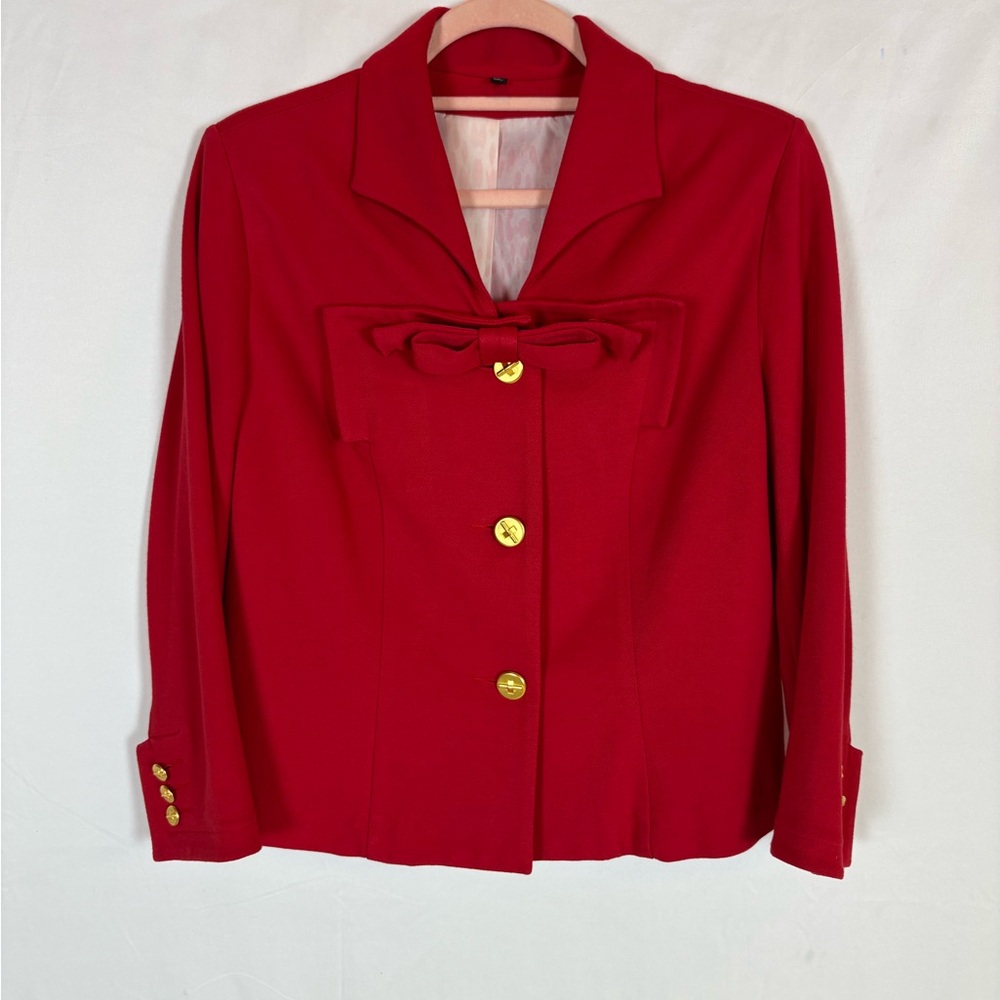 CAbi Scarlet Blazer with Gold Buttons